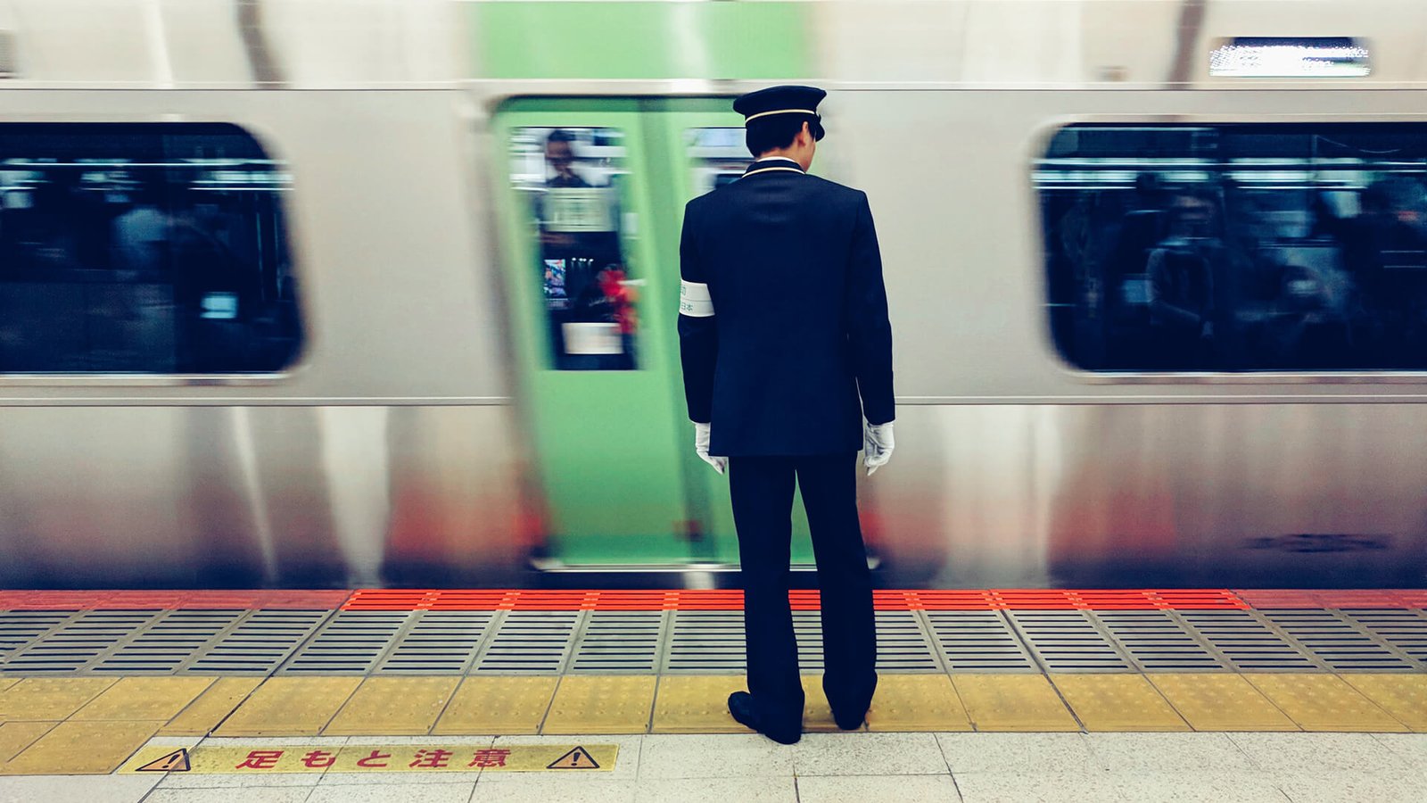 Riding the train in Japan